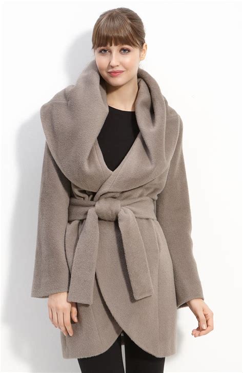 Hooded Wrap Coat .